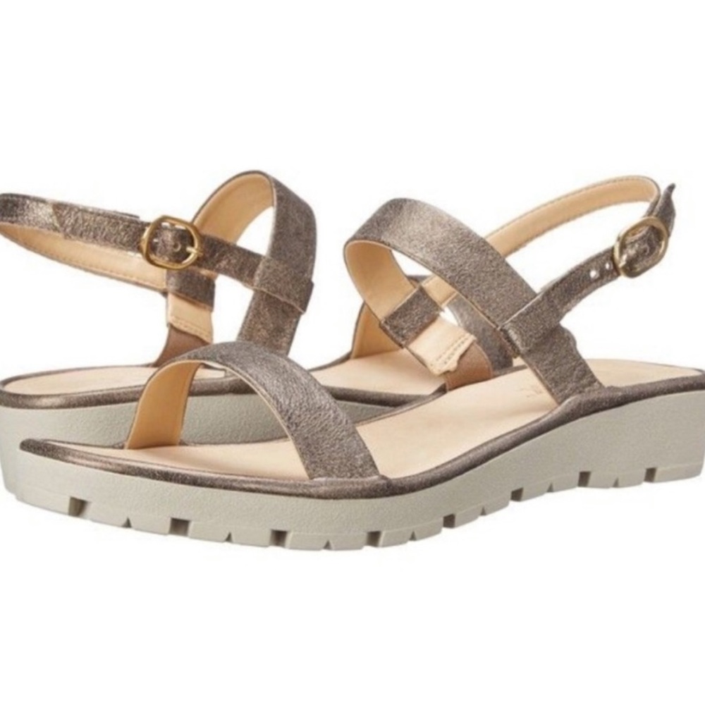 The Flexx Sun Tan Platform Sandals 11 Silver